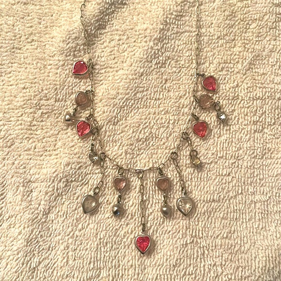 Vintage 90s crystal hearts necklace 💕 - Picture 2 of 3